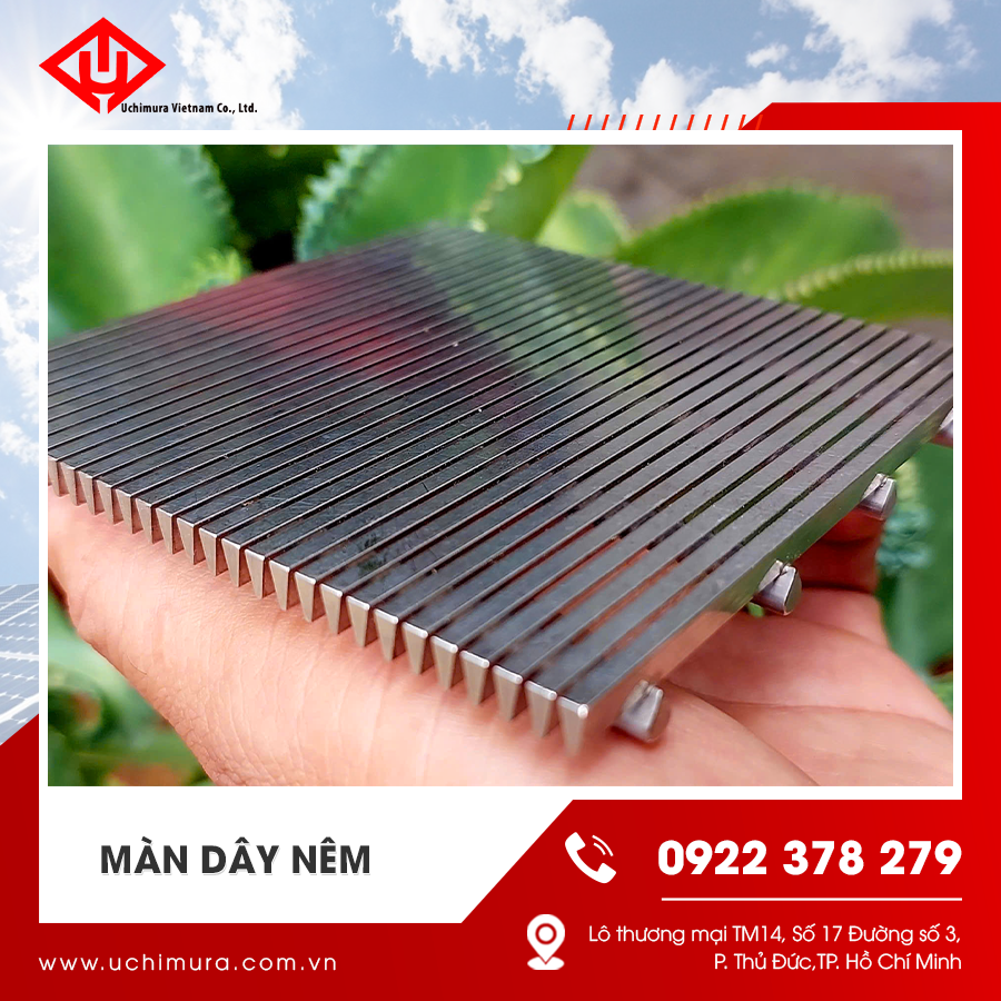 Màng dây nêm là vật liệu lọc hiệu quả cao, chuyên dùng trong máy tách rắn lỏng Màng dây nêm là vật liệu lọc hiệu quả cao, chuyên dùng trong máy tách rắn lỏng