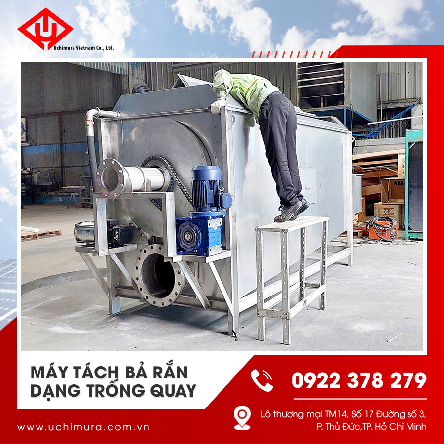 Máy tách bã rắn dạng trống quay