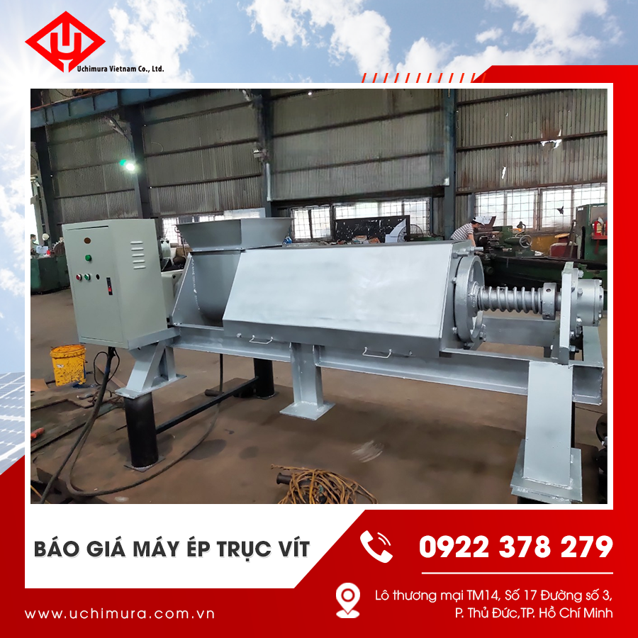 Máy ép trục vít tiết kiệm điện năng, giảm thể tích bùn thải