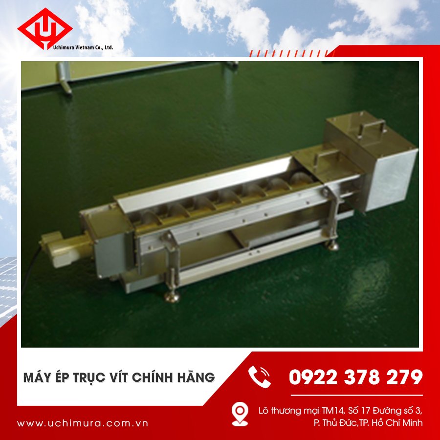 Máy ép trục vít chính hãng sử dụng vật liệu chất lượng, cho hiệu suất ép cao