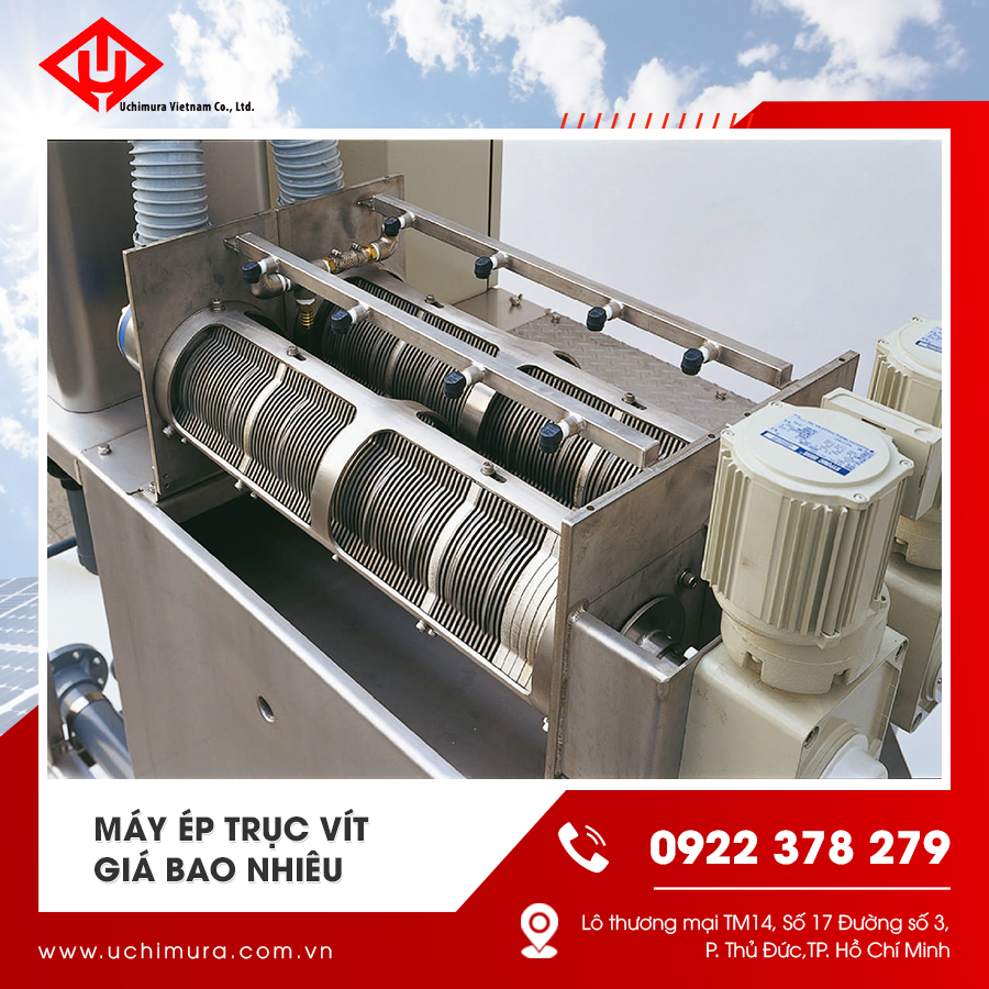 Máy ép trụ vít chuyên dùng trong ép phân, bã thực phẩm, bùn thải