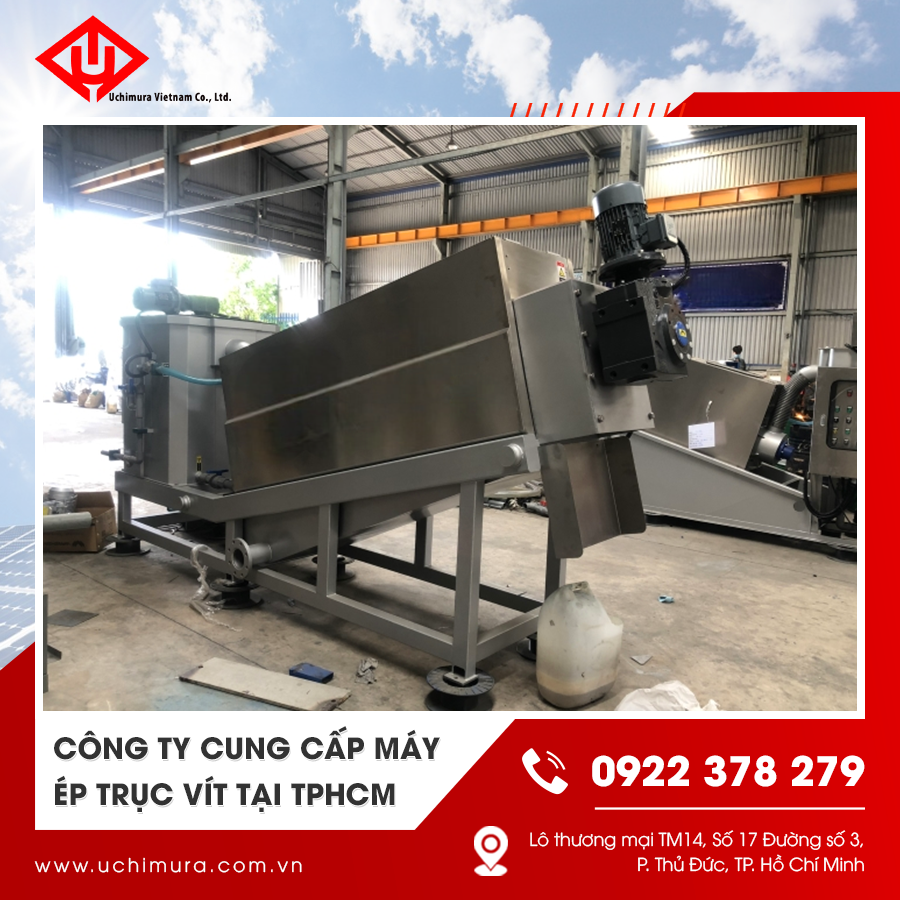 Hình ảnh máy ép trục vít công suất lớn dùng cho bùn công nghiệp