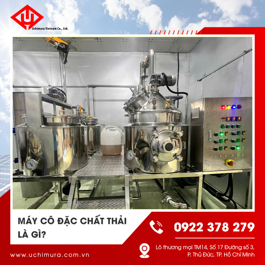 Hình ảnh một hệ thống máy cô đặc chất thải đặt tại nhà máy công nghiệp