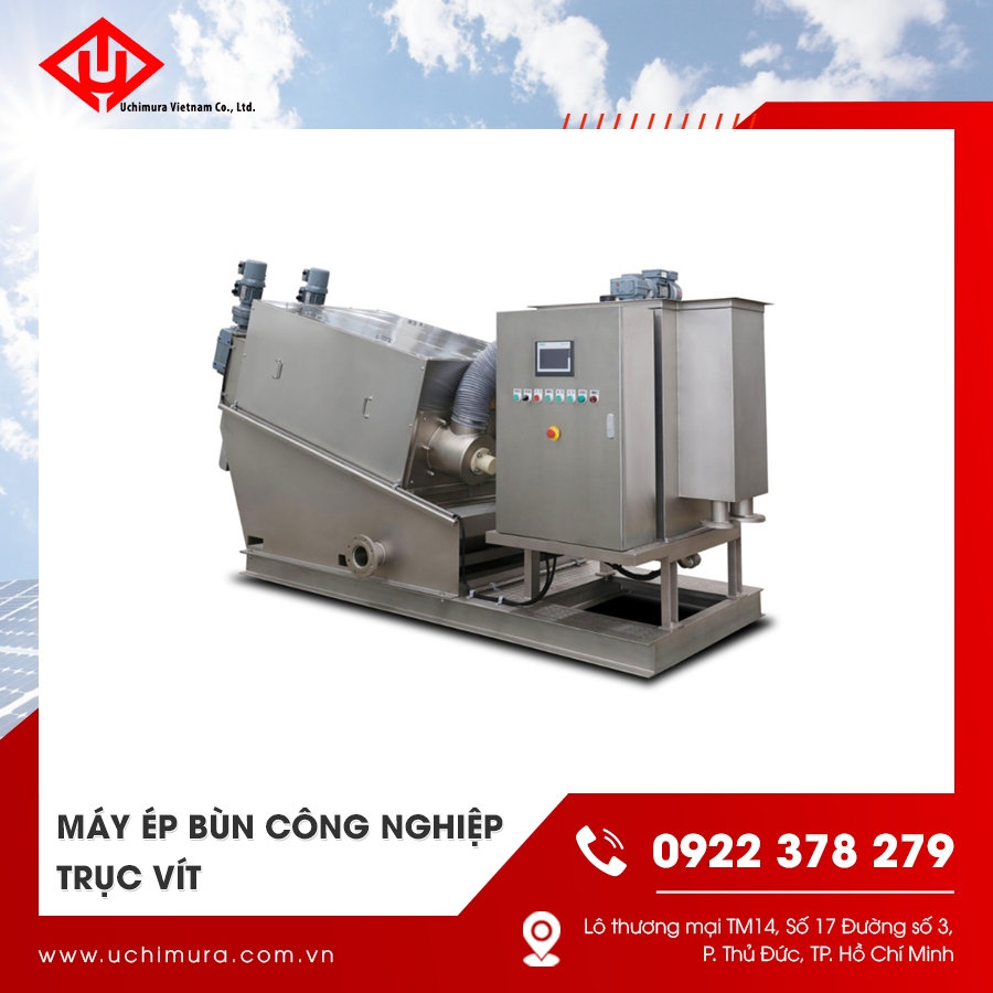 Máy ép bùn trục vít bằng inox