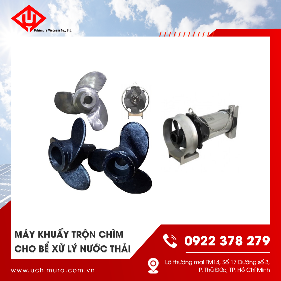 Máy khuấy chìm hiệu suất cao với nhiều loại cánh 