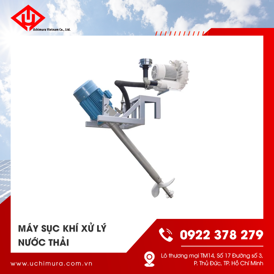 Ảnh minh họa máy sục khí được lắp trên bể xử lý nước thải Ảnh minh họa máy sục khí được lắp trên bể xử lý nước thải