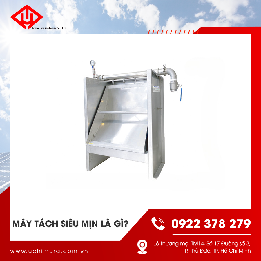 Hình ảnh một thiết bị máy tách siêu mịn với thân thép chắc chắn